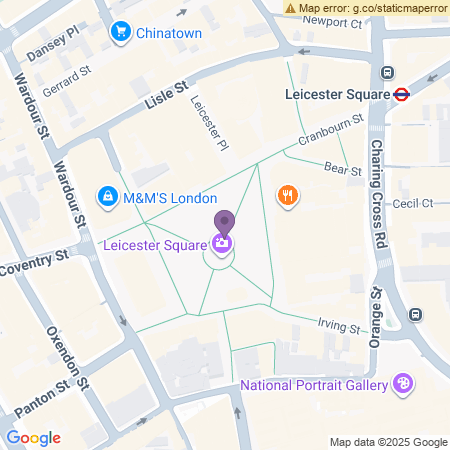 Spiegeltent in Leicester Square - Beliggenhed